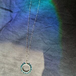 Handmade apatite silver karma necklace